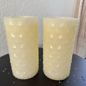 Pair of Ivory Decorative Flameless Candles